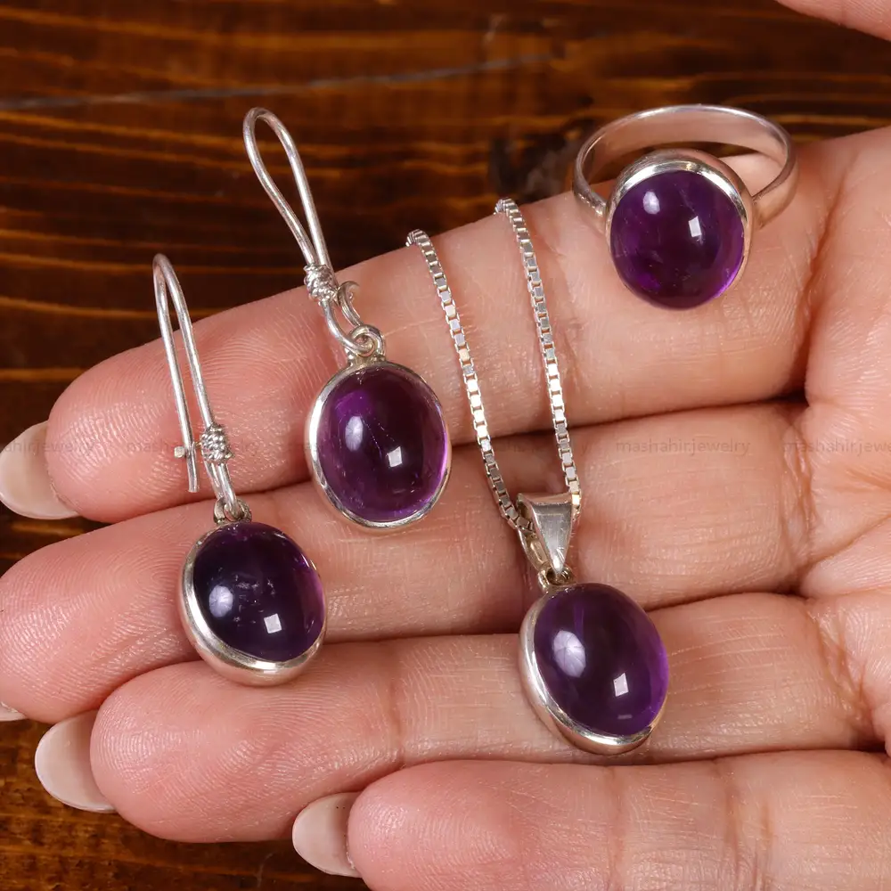 نیم ست آمیتیست زنانه کد 22124