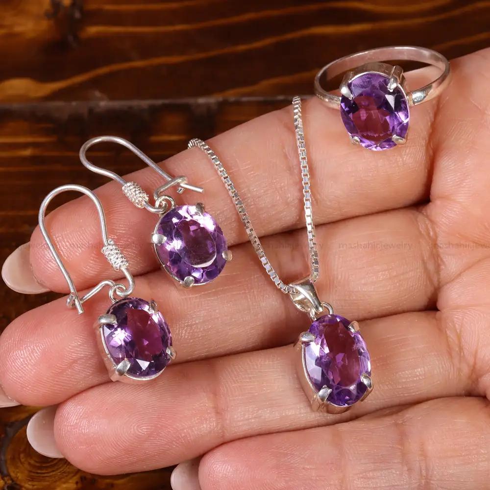 نیم ست آمیتیست زنانه کد 22127