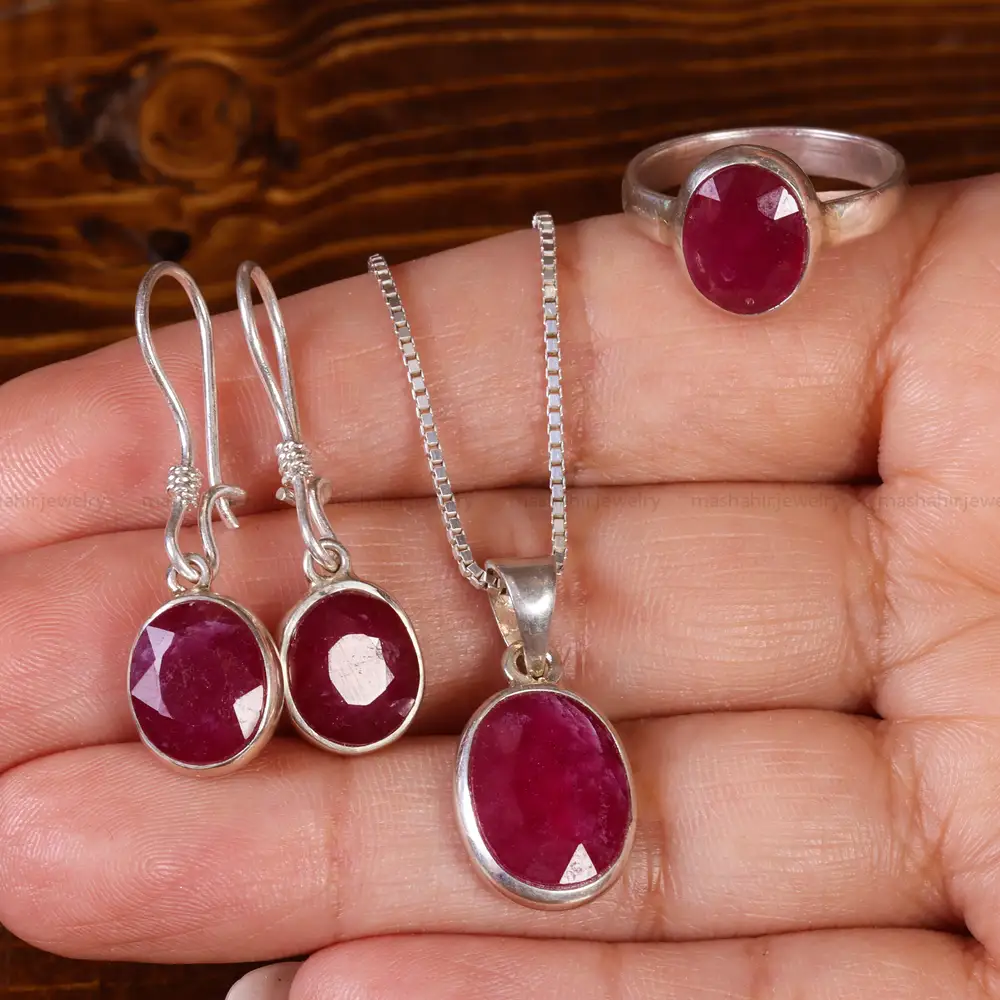 نیم ست یاقوت سرخ زنانه کد 22136