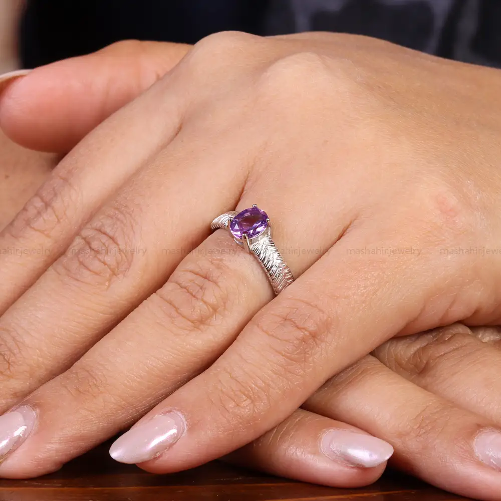 انگشتر آمیتیست زنانه کد 22145