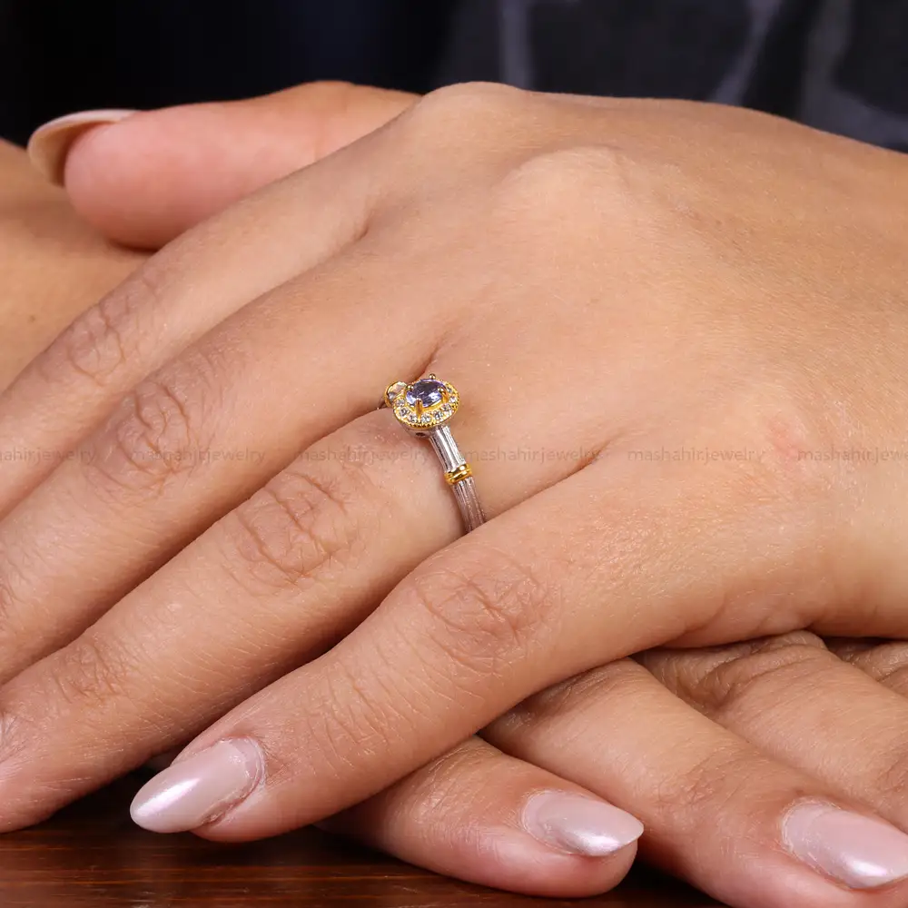 انگشتر یاقوت کبود زنانه کد 22146