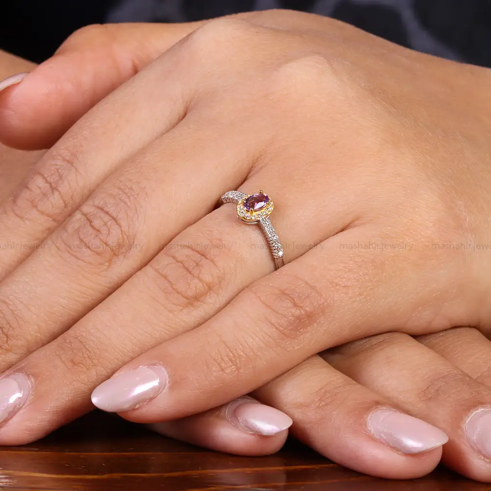 انگشتر آمیتیست زنانه کد 22151