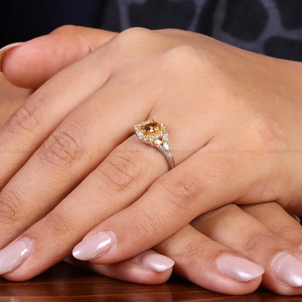 انگشتر سیترین زنانه کد 22161