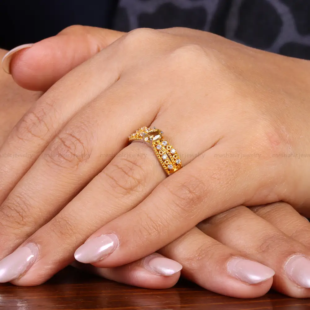 انگشتر سیترین زنانه کد 22163