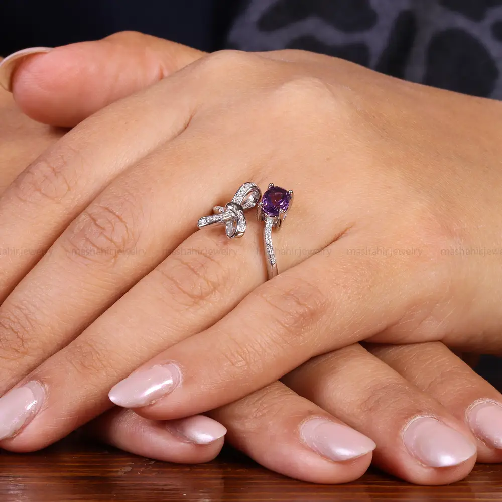 انگشتر آمیتیست زنانه کد 22167