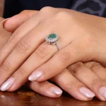 انگشتر زمرد زنانه کد 22178