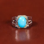 انگشتر فیروزه عجمی مردانه کد 22213