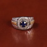 انگشتر یاقوت کبود مردانه کد 22221
