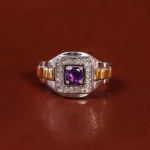 انگشتر آمیتیست مردانه کد 22222