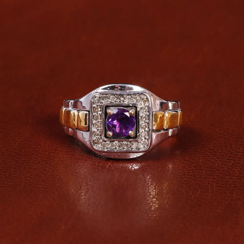 انگشتر آمیتیست مردانه کد 22222