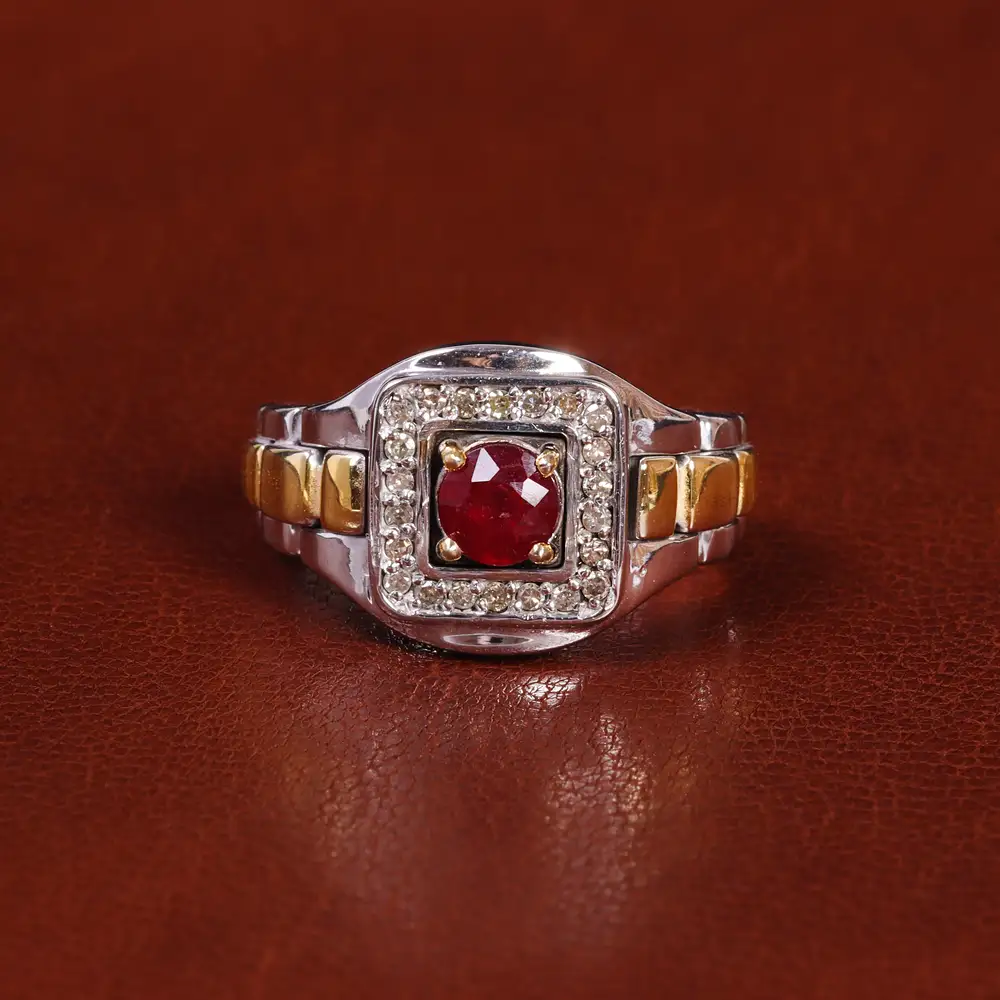 انگشتر یاقوت سرخ مردانه کد 22223