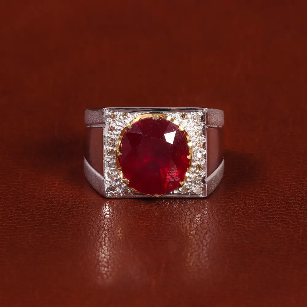 انگشتر یاقوت سرخ مردانه کد 22225