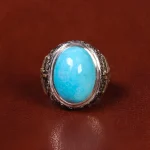 انگشتر فیروزه عجمی مردانه کد 22266