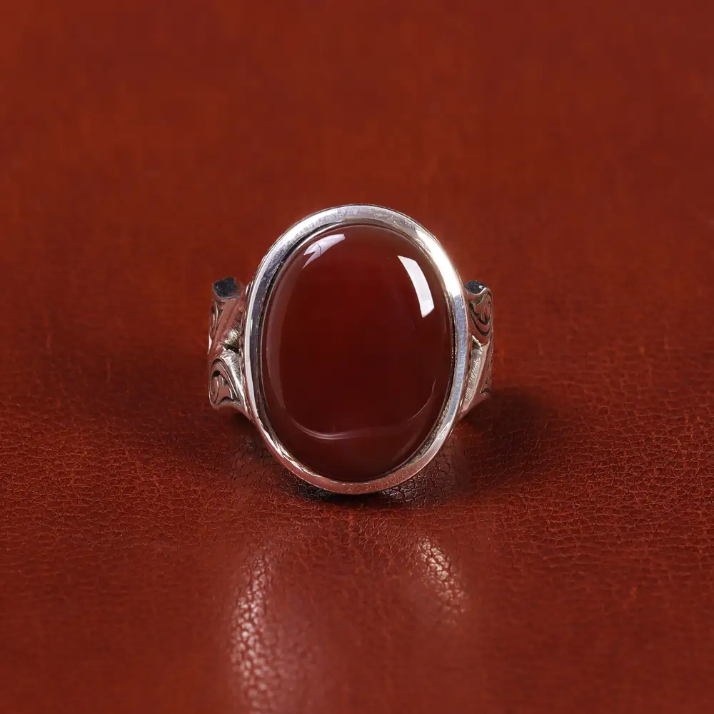 انگشتر عقیق یمن مردانه کد 22269