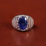 انگشتر یاقوت کبود مردانه کد 22271