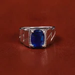 انگشتر یاقوت کبود مردانه کد 22272