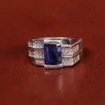 انگشتر یاقوت کبود مردانه کد 22273