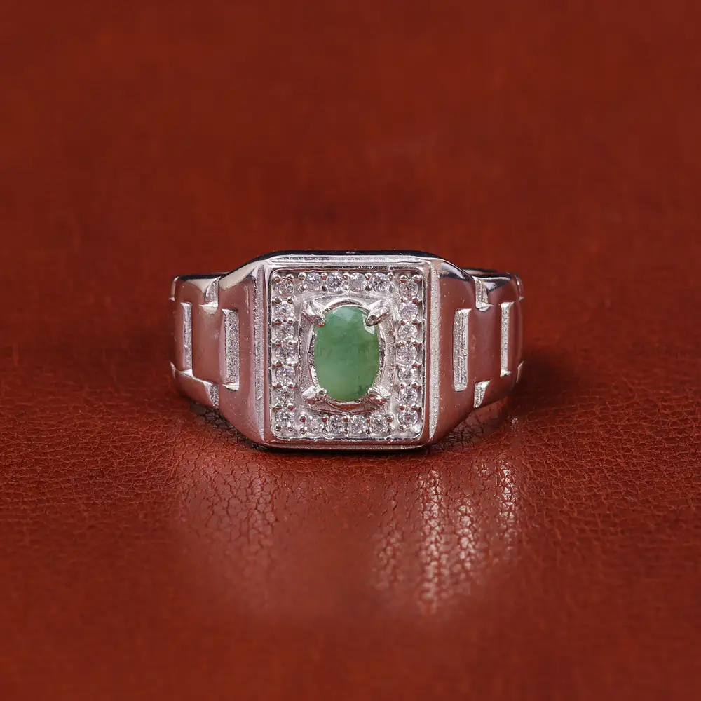 انگشتر زمرد مردانه کد 22280