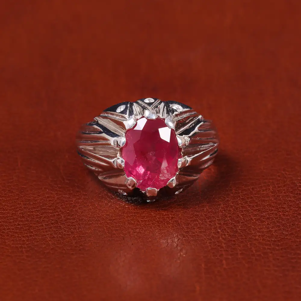 انگشتر یاقوت سرخ مردانه کد 22286