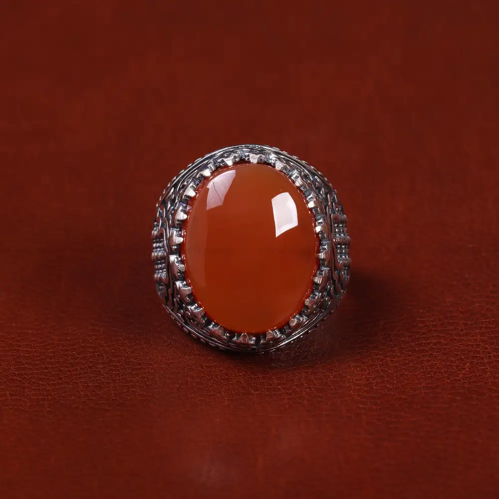 انگشتر عقیق یمن مردانه کد 22293