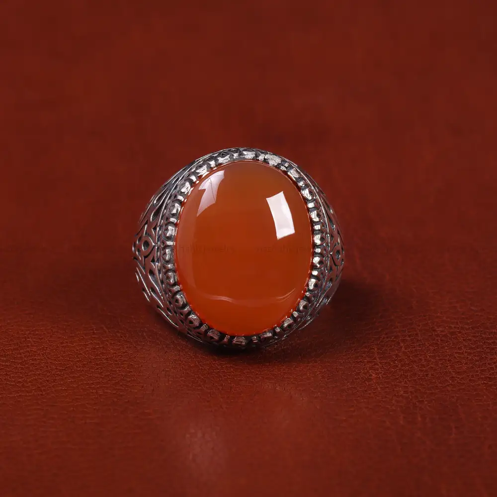 انگشتر عقیق یمن مردانه کد 22296