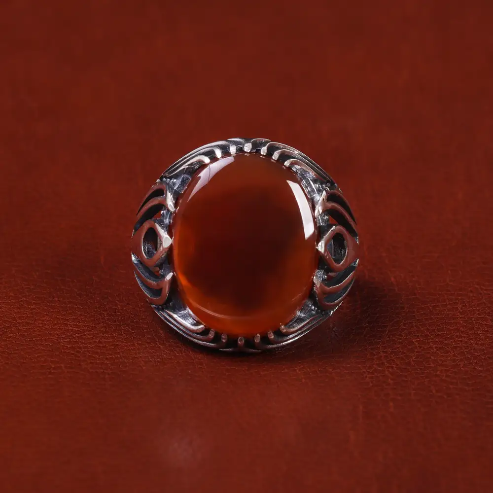 انگشتر عقیق یمن مردانه کد 22297