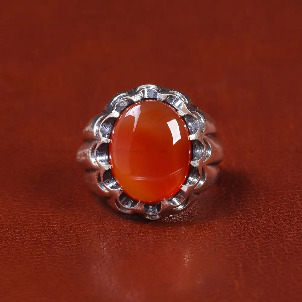 انگشتر عقیق یمن مردانه کد 22299