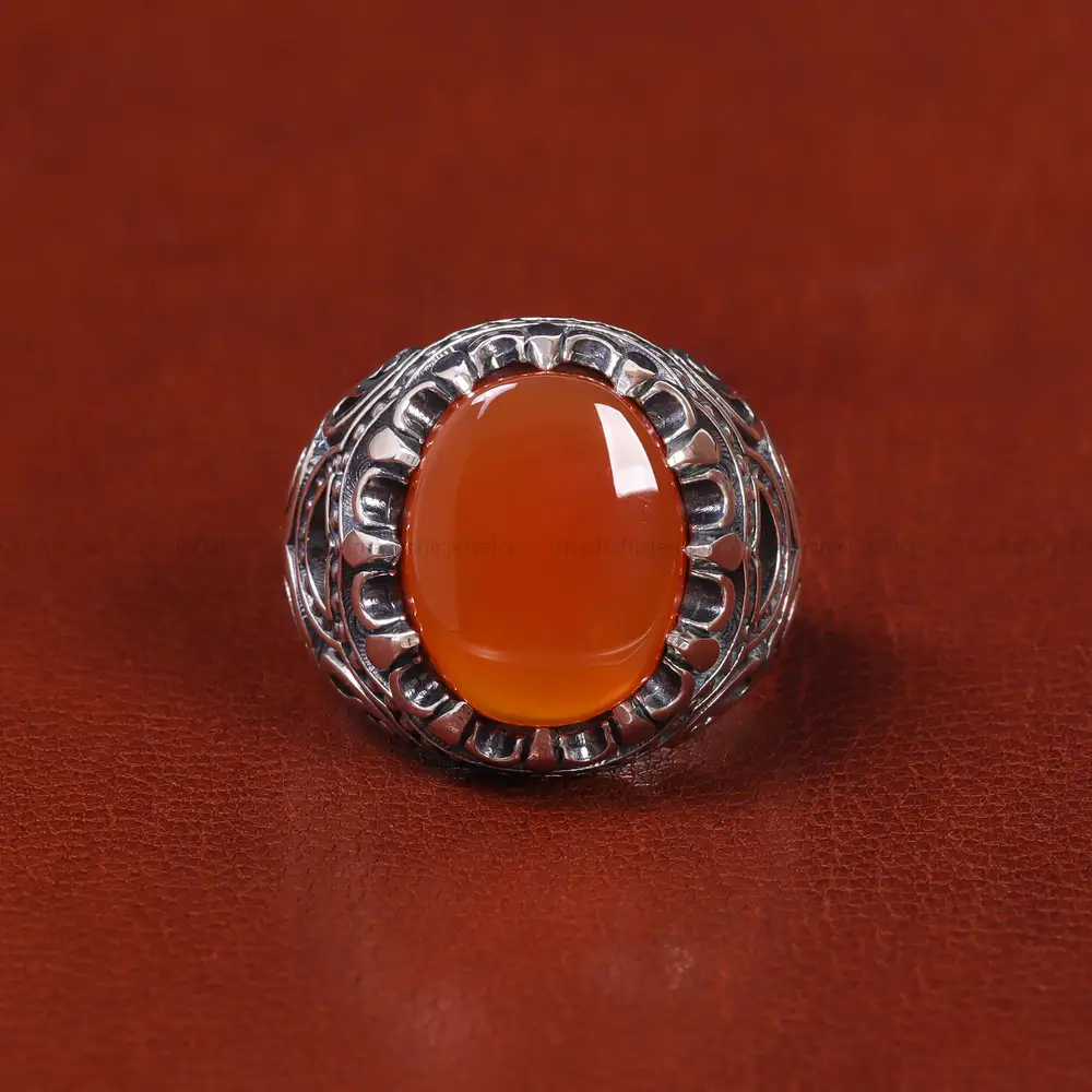 انگشتر عقیق یمن مردانه کد 22300