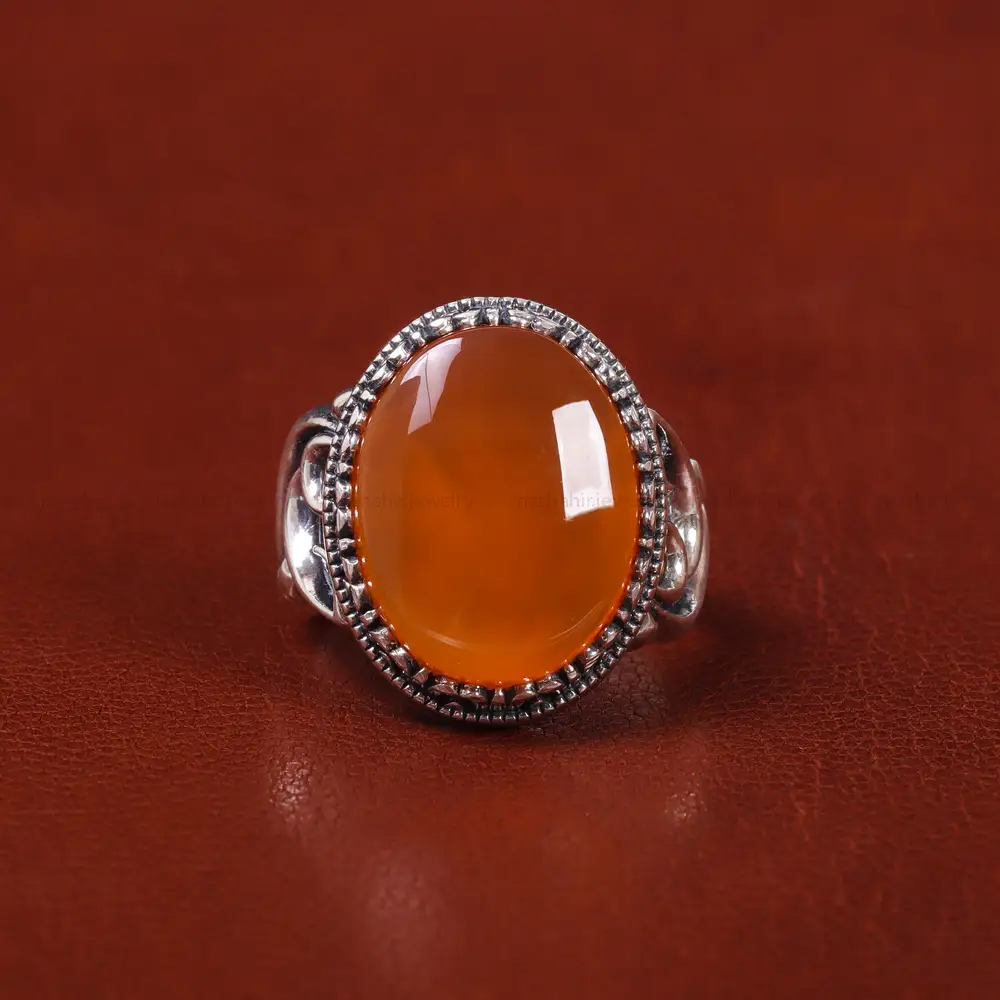 انگشتر عقیق یمن مردانه کد 22302