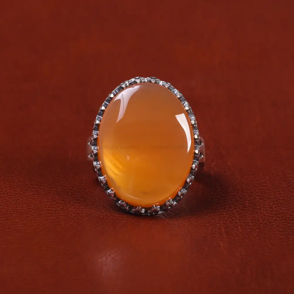 انگشتر عقیق یمن مردانه کد 22303