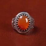 انگشتر عقیق یمن مردانه کد 22304