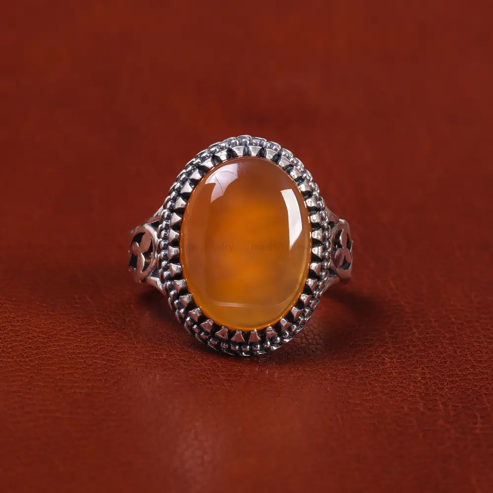 انگشتر عقیق یمن مردانه کد 22305