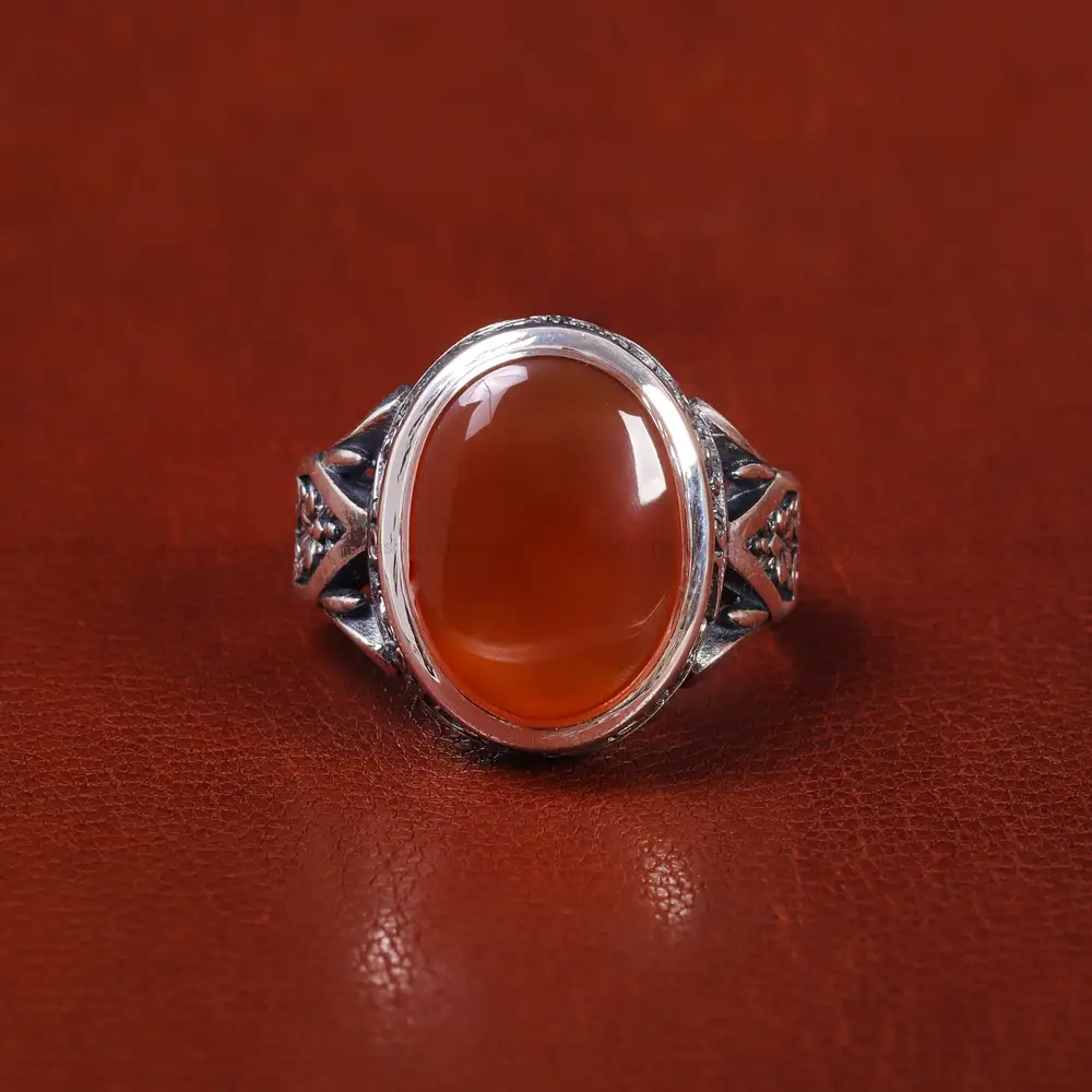 انگشتر عقیق یمن مردانه کد 22306