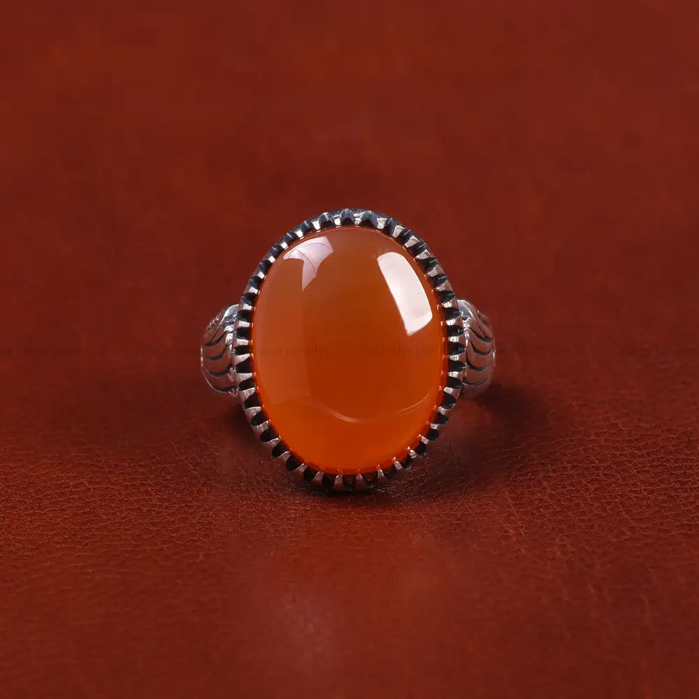 انگشتر عقیق یمن مردانه کد 22307