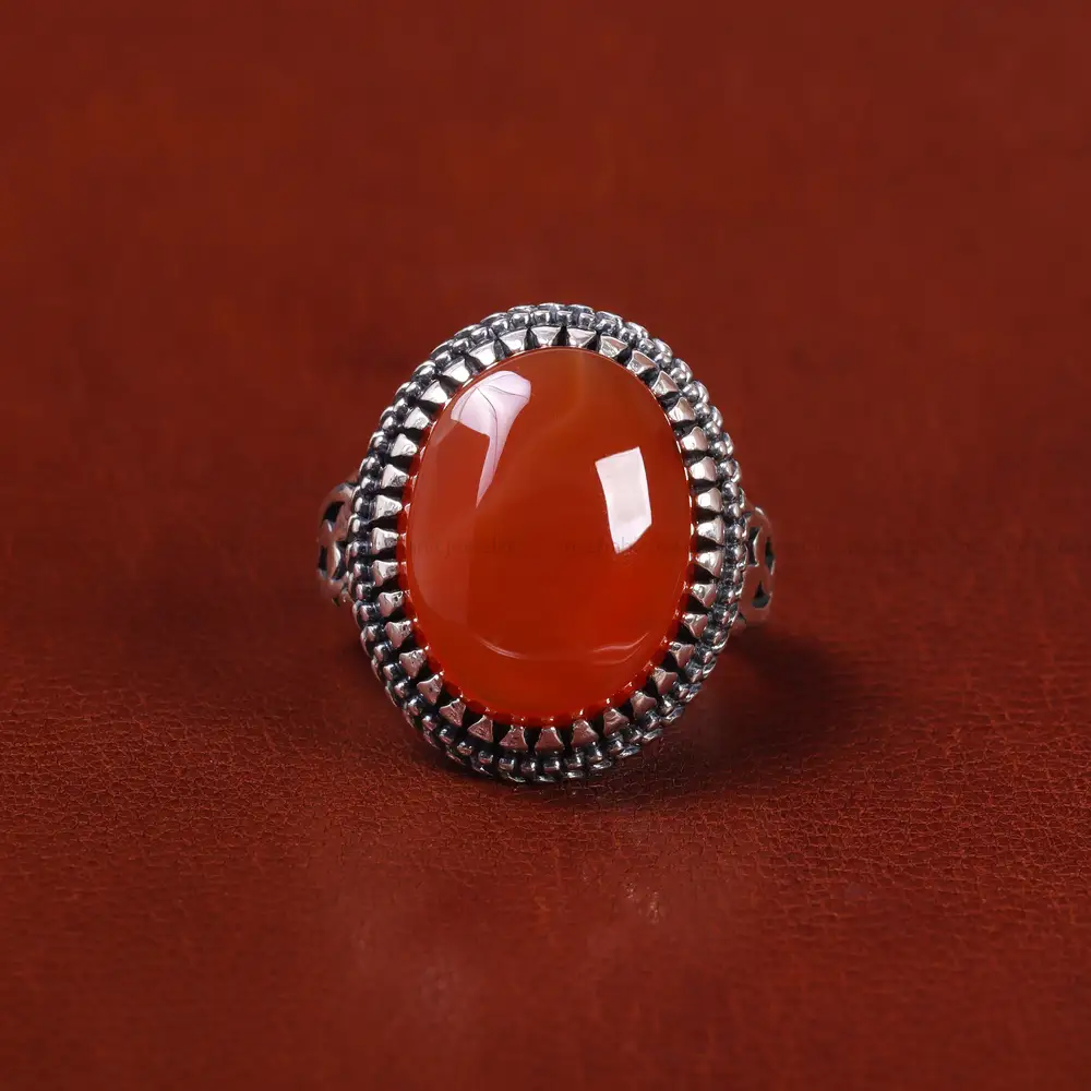 انگشتر عقیق یمن مردانه کد 22309