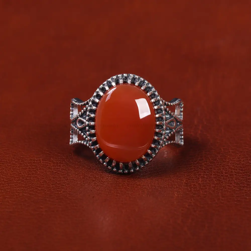 انگشتر عقیق یمن مردانه کد 22310