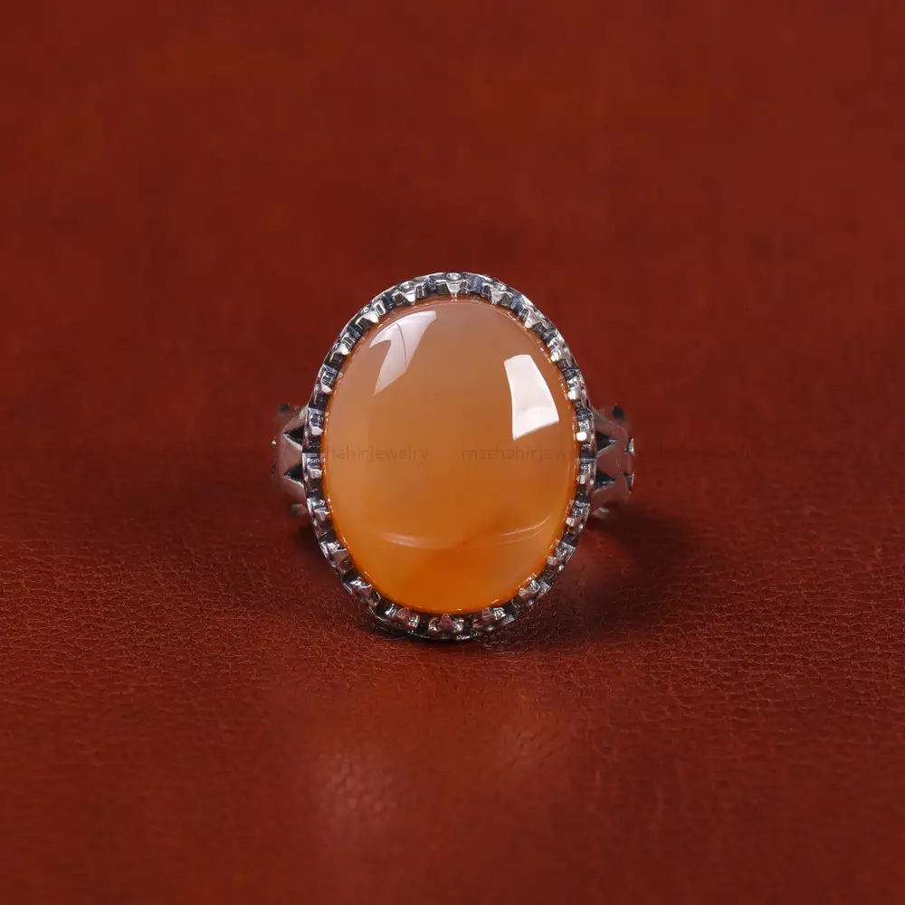 انگشتر عقیق یمن مردانه کد 22313