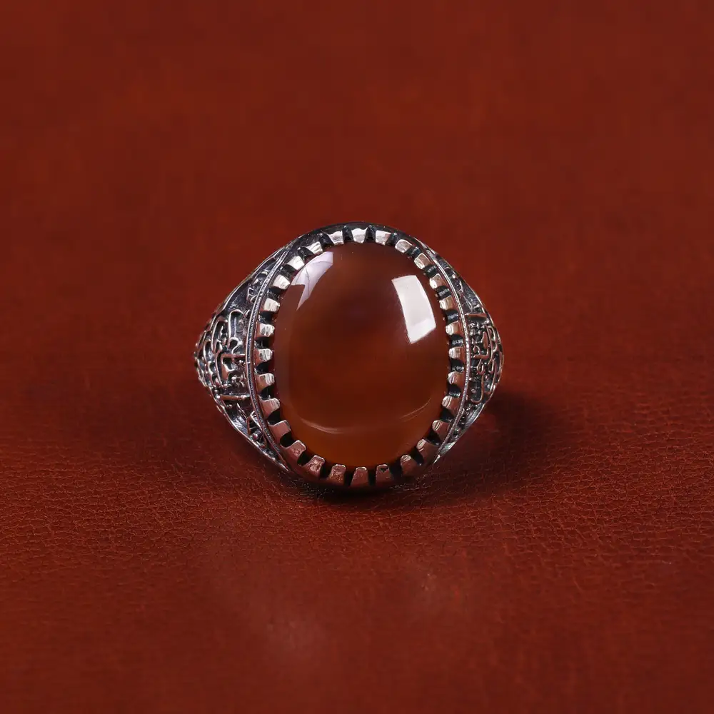 انگشتر عقیق یمن مردانه کد 22314