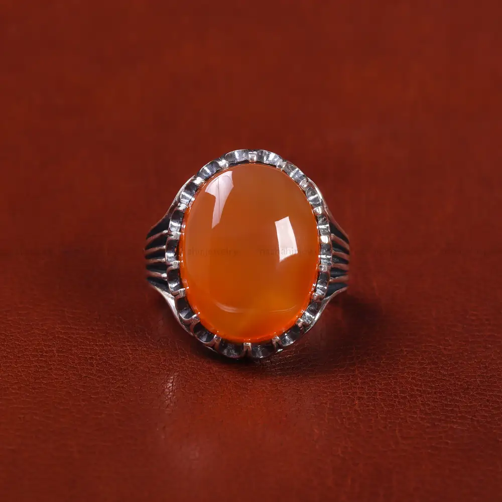 انگشتر عقیق یمن مردانه کد 22315