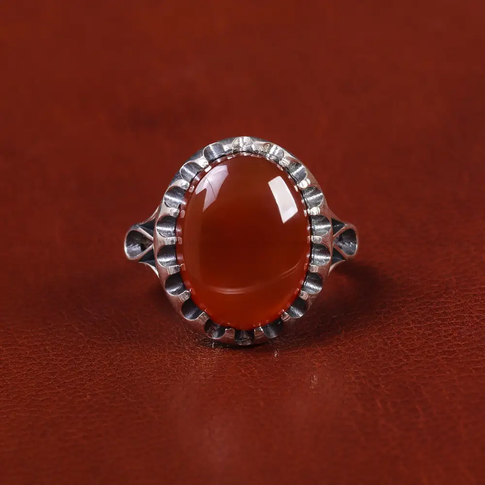 انگشتر عقیق یمن مردانه کد 22317