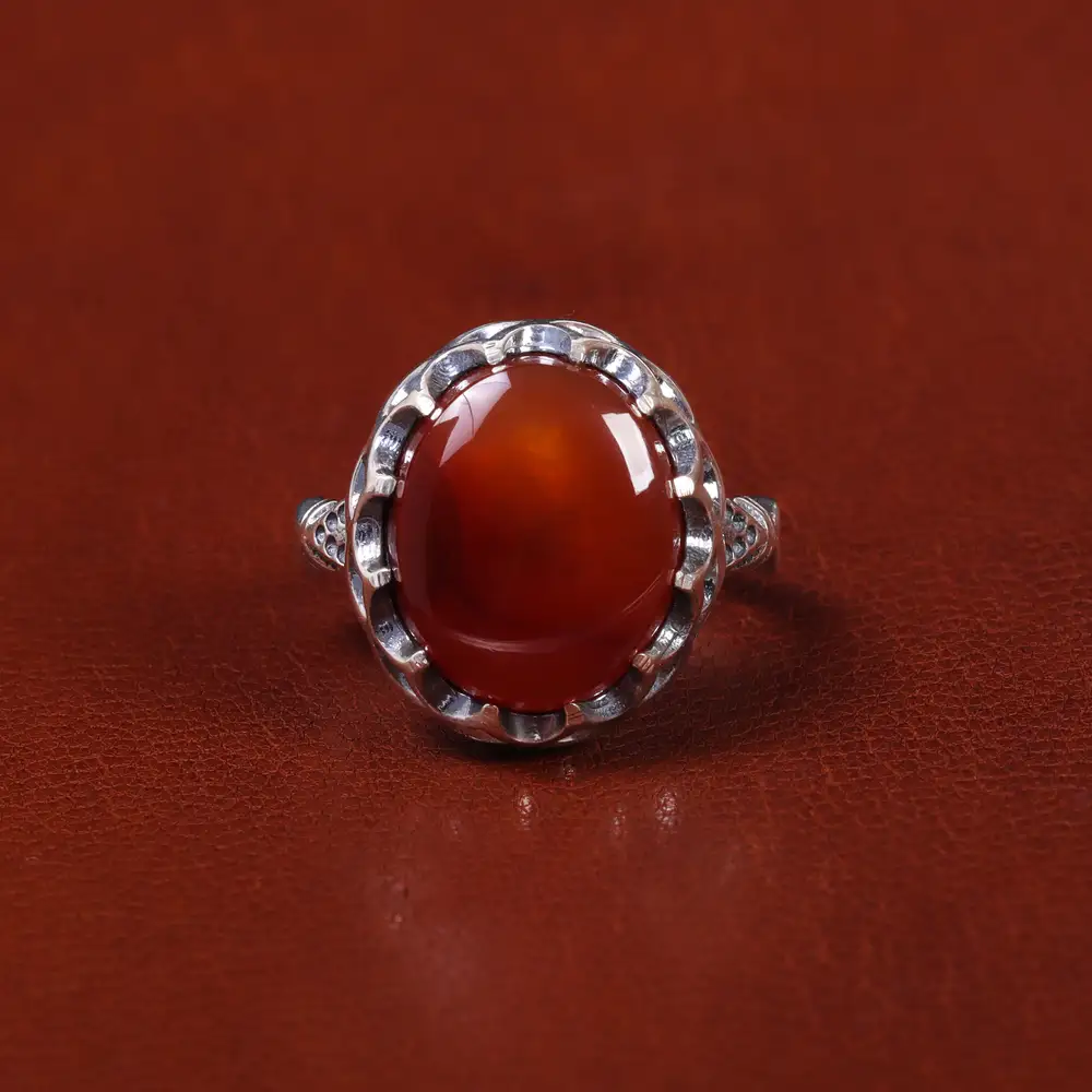 انگشتر عقیق یمن مردانه کد 22322