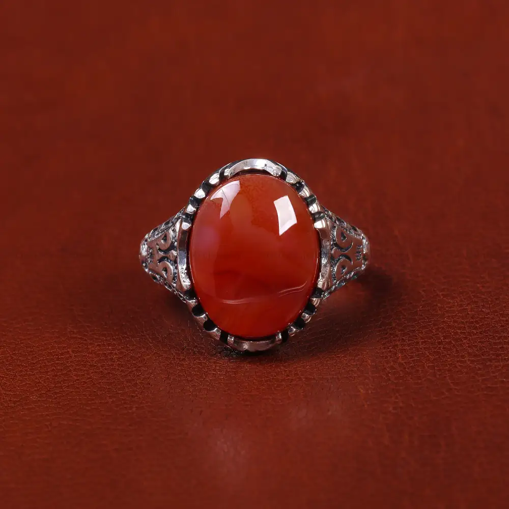 انگشتر عقیق یمن مردانه کد 22323