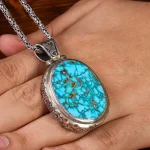 گردنبند فیروزه مردانه کد 22326