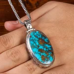 گردنبند فیروزه مردانه کد 22330