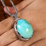 گردنبند فیروزه مردانه کد 22332