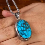 گردنبند فیروزه مردانه کد 22333