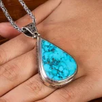 گردنبند فیروزه مردانه کد 22335