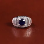 انگشتر یاقوت کبود مردانه کد 22341