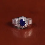 انگشتر یاقوت کبود مردانه کد 22343