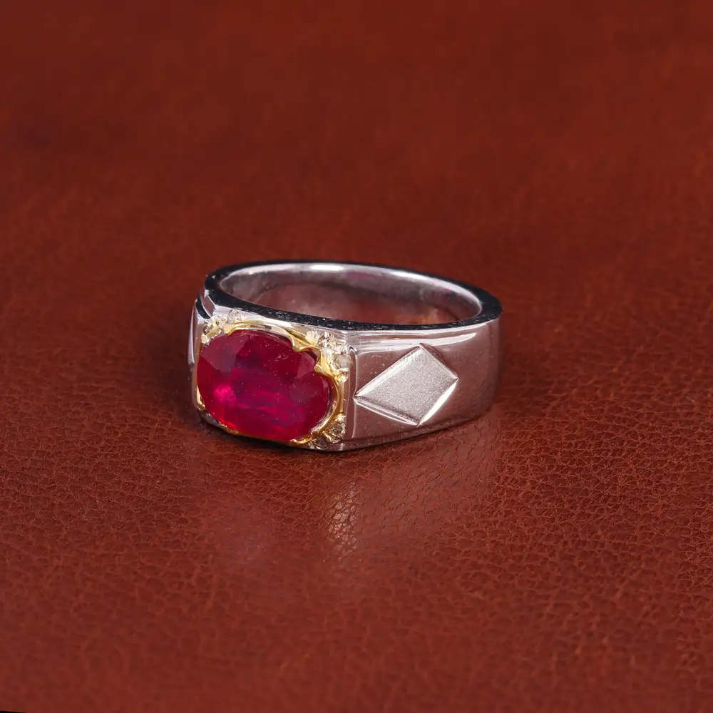 انگشتر یاقوت سرخ مردانه کد 21874